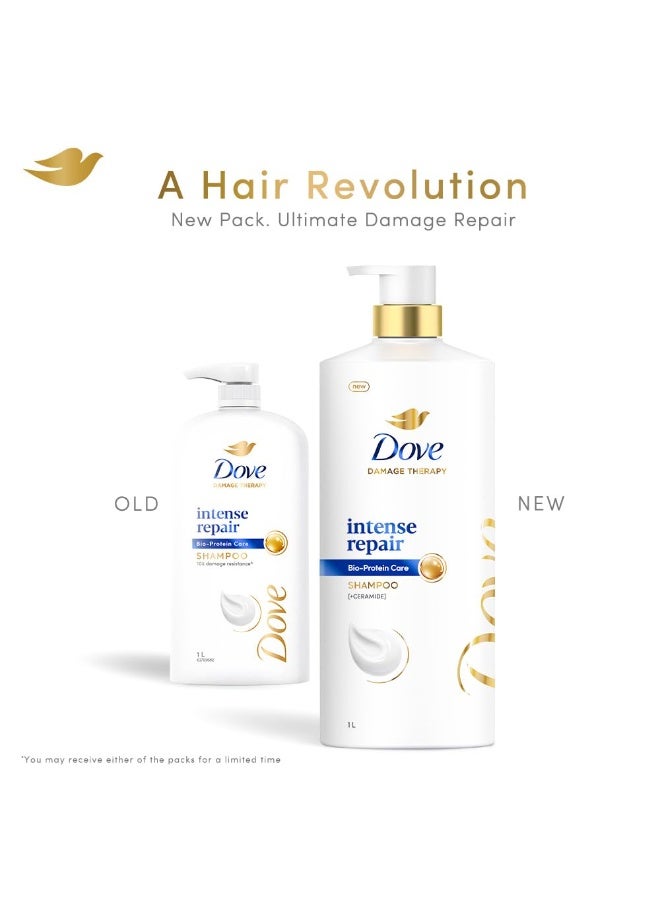 دوف شامبو دوف إنتنس ريبير 1 لتر || يُصلح الشعر الجاف والتالف || شامبو مُقوّي للشعر ليصبح ناعمًا وقويًا - لطيف على الشعر للرجال والنساء - Image 2